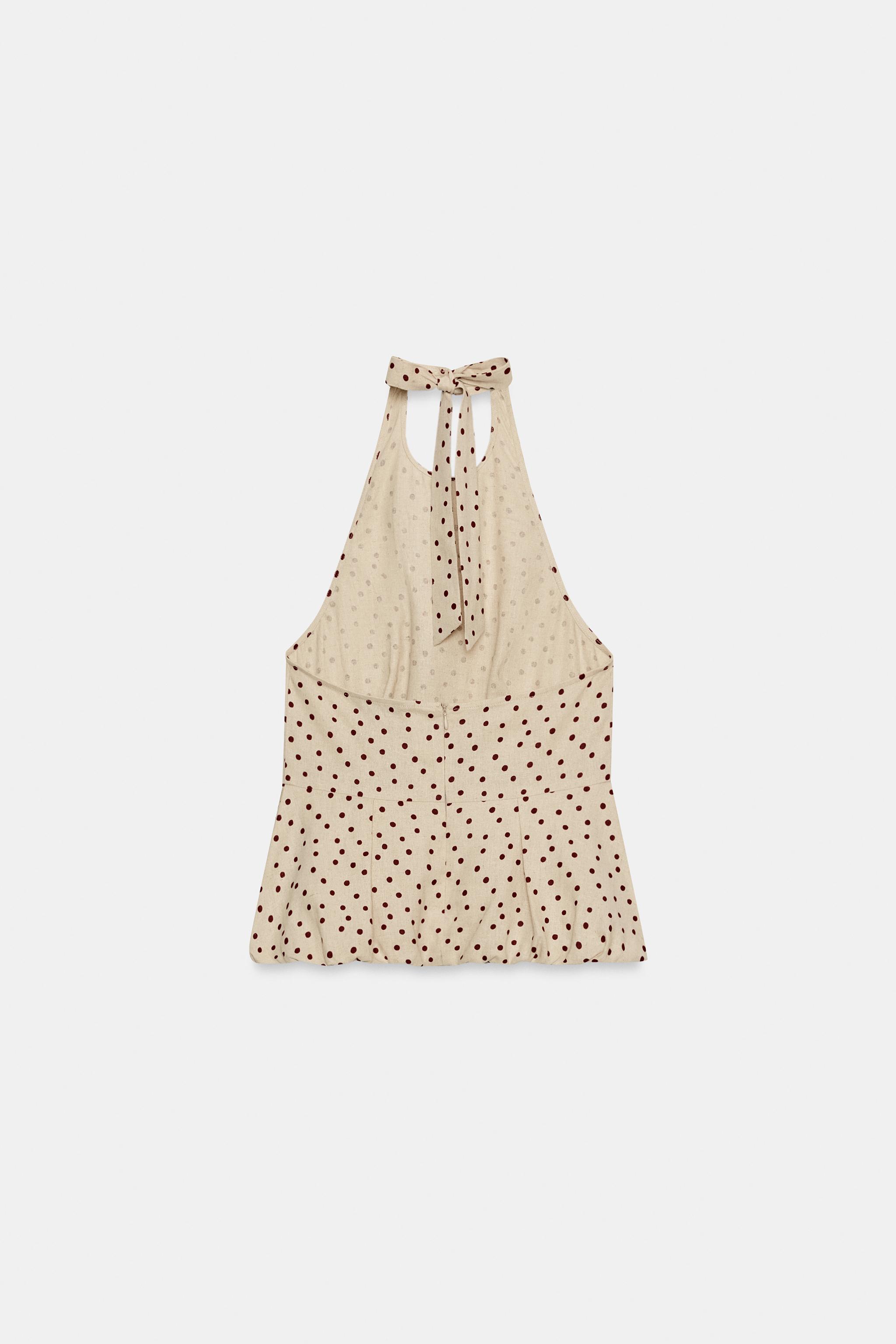 POLKA DOT BALLOON TOP WITH LINEN